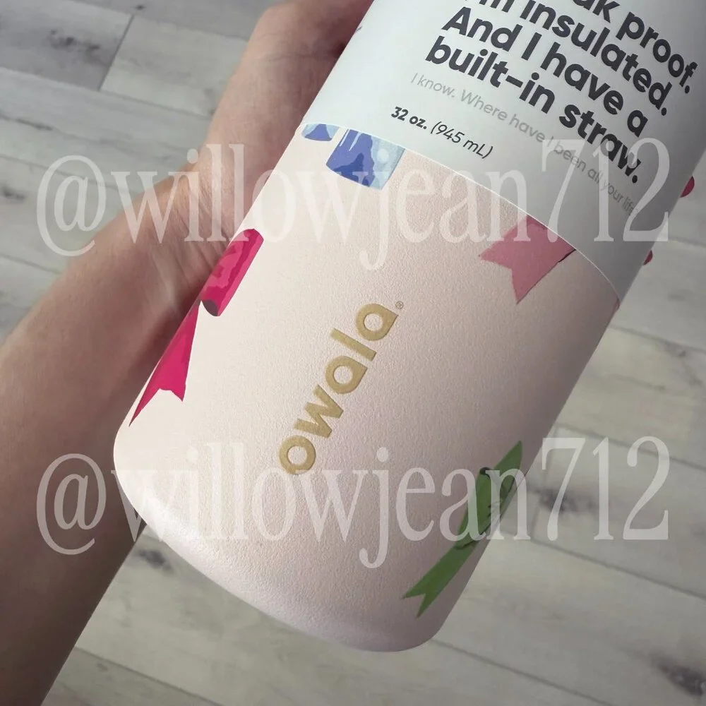 "Girlhood" Pink Bows Owala - 32 oz Freesip - Limited Edition UO Color - Picture 5 of 6